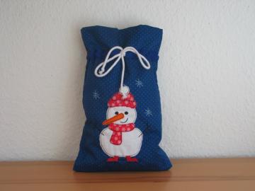 Geschenkesäckchen Schneemann auf dem Eis