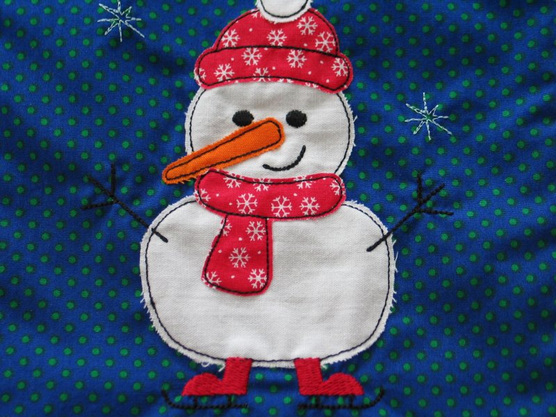 Geschenkesäckchen Schneemann auf dem Eis