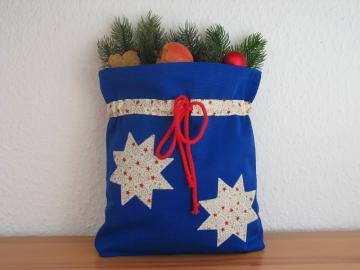 Geschenkesäckchen helle Sterne