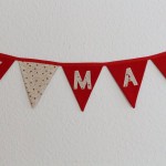 Große Wimpelkette X-MAS Sterne weiß-rot-gold