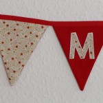 Große Wimpelkette X-MAS Sterne weiß-rot-gold